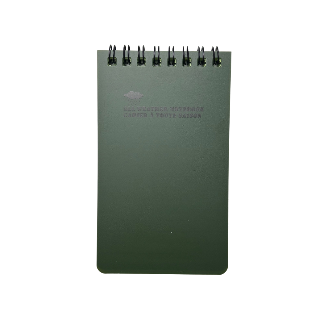 carnet de note imperméable vert