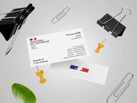 Cartes de visite gendarmerie personnalisées