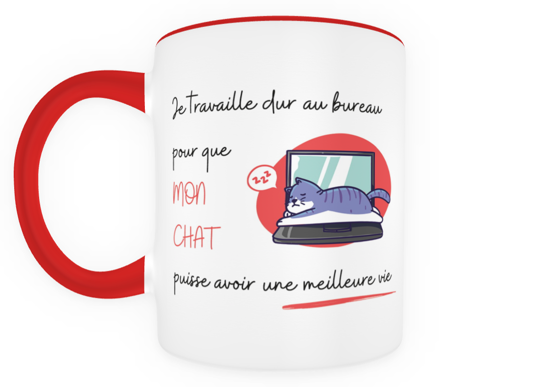 Mug « Je travaille dur pour mon chat »